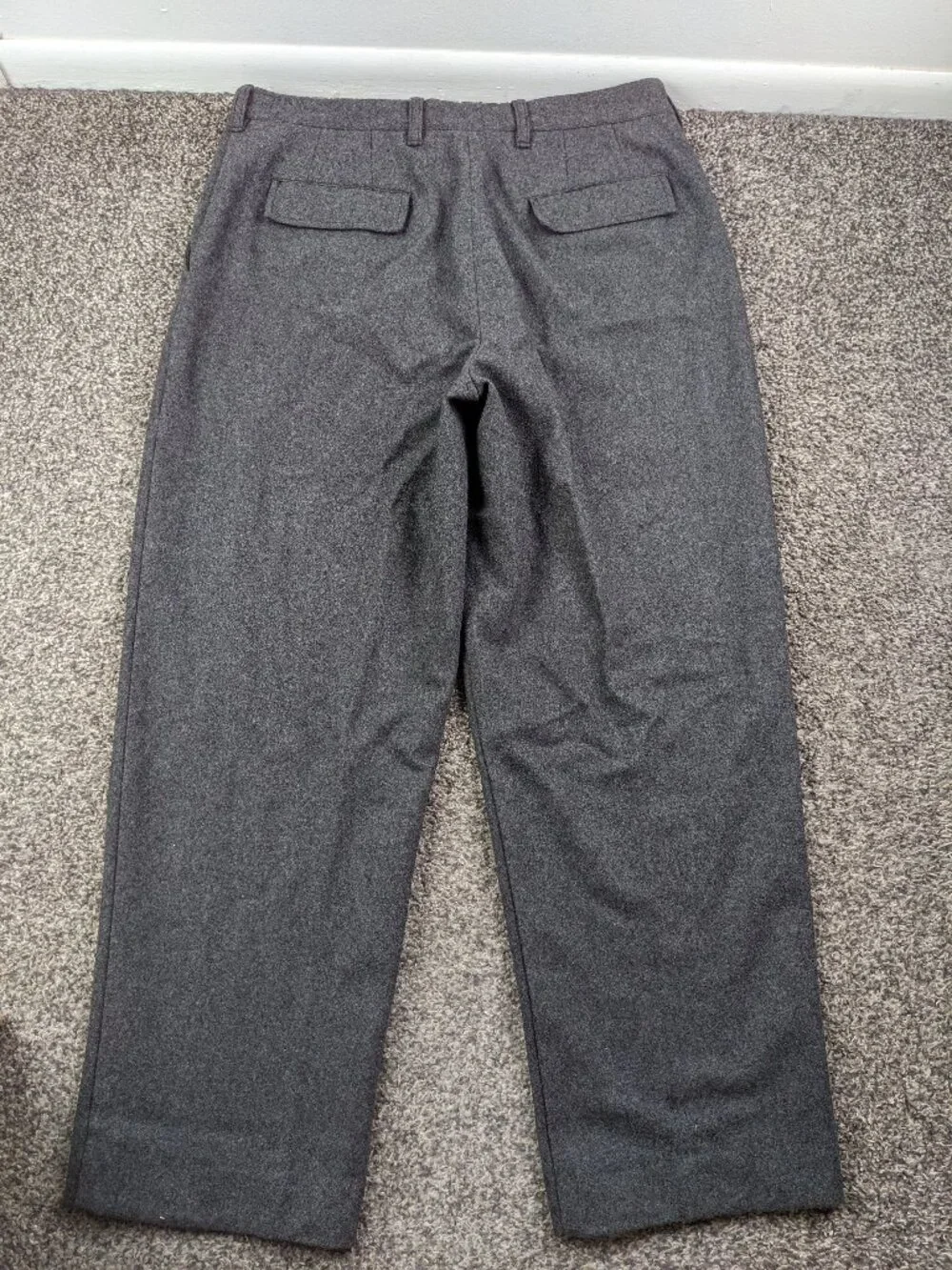 Vintage 90s J Crew Pants Heavy Flannel Wool Flap Pocket Hunting Mens 36x30